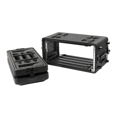 Easy Carry 4U 4 Space Shallow Rack Case مشکی PE 10 اینچی ضد آب عمق